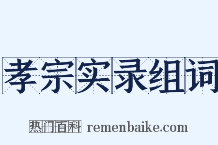 孝宗实录组词是什么意思的图片